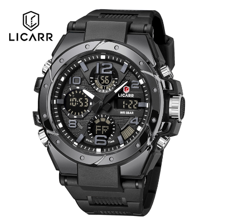 LICARR Brand Original Men's Watch Digital Sports Waterproof Fashion Men's Watches Casual Stopwatch Date Military 9515 M7
