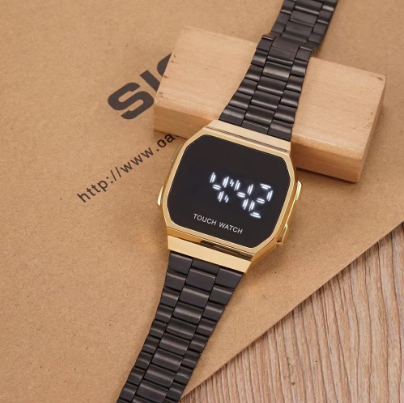 Fashion Watch For Women Men Vintage Touch Screen waterproof Unisex gold #168TCH
