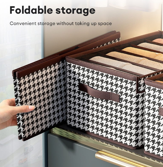 9 Grids Foldable Clothes Organizer Box With Cover Wardrobe Closet Organizer Foldable Storage