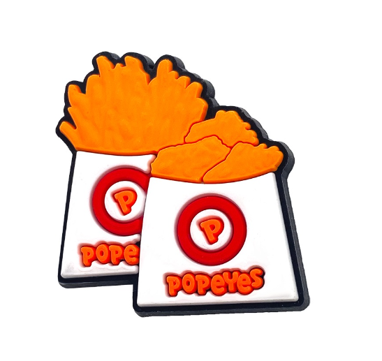 Cartoon Hamburger Food Croc Accessories Fried Chicken Jibbits Charm Popeyes Fries Jibits Crocs for Women Shoe Charms Pins Decoration f3