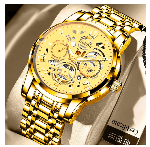 Original Luxury Hollow Stainless Steel Fashion Luminous Waterproof Men's Watch Business Calendar automatic Quartz analog Wrist Watch M4