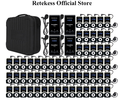 Retekess T130 Tour Guide System Wireless Interpreter Device Portable 60 Slot Handbag for Church Training