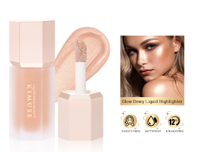KIMUSE Glow Dewy Liquid Highlighter Long-lasting Smudge Proof Natural-Looking and Dewy Finish Illuminator Face Cosmetics