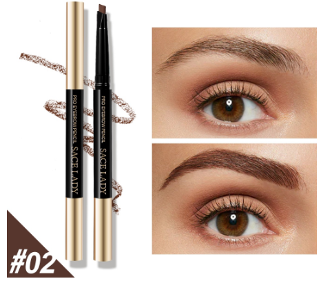 SACE LADY Waterproof Eyebrow Pencil + Eyebrow Razor + Eyebrow Stencil 3PCS Eye Beauty Set