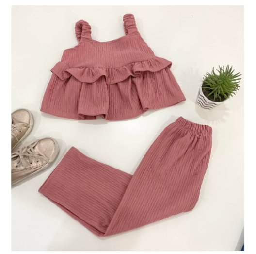 Sophia Gingham Fashion OOTD Terno for Kids-Girls D29