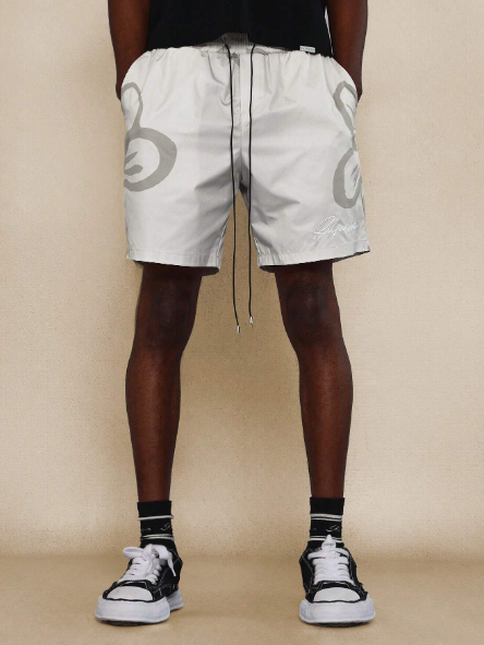 SUMWON Nylon Short With Floral Graphic Print