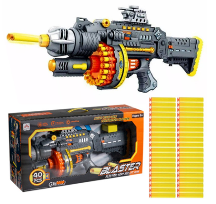 Electric Soft Bullet Gun Toy Semi-Automatic Soft Shell Gun Blaster with 40pcs Soft Bullet Kids