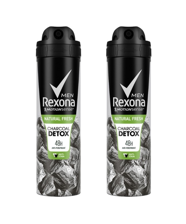 Rexona Men Motionsense Deodorant Spray Charcoal Detox 150ML BUNDLE OF 2
