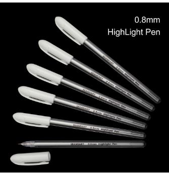 SeamiArt 2 Pcs. 0.8mm White Highlight Pen Suitable For Hook Line Highlight Sketch Anime Black Card