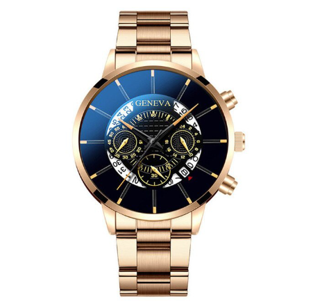 Original GENEVA Men Quartz Watch Casual Waterproof Stainless Steel Watch Men Military Sport Date Watches 5