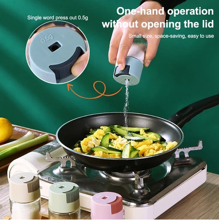 Quantitative Salt Shaker Push Type Salt Control Bottle Seasoning Jar Tool Limit Salt Shaker 5g