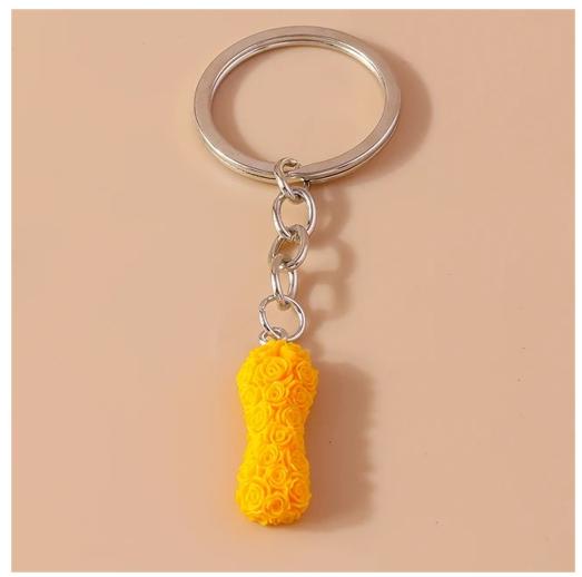 Fashion Rose 26 Letter Keychains Sweet Flower A-Z Alphabet Keyrings For Women Handbag Pendant Ornaments Jewelry Accessories I