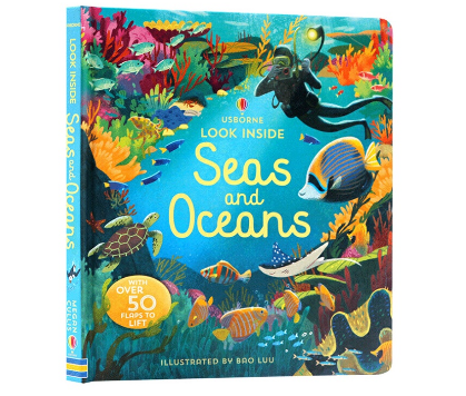 Usborne Look Inside Seas and Oceans English 3D Board Book for Kids Children Reading Picture Book