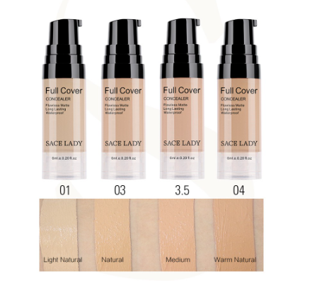 SACE LADY Waterproof Liquid Concealer Full Coverage Long Lasting Corrector Makeup