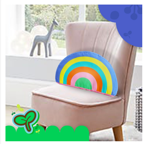 Tiny Things Magical Purple Rainbow Plush Pillow | Tiny Buds Baby Kids Toddler Toy