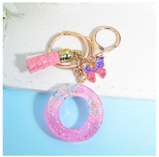 Glitter Star Sequin Filled 26 Letter Keychains With Butterfly Pendant Fashion Tassel Name Initials Key Chains Car Keyrings Gifts O