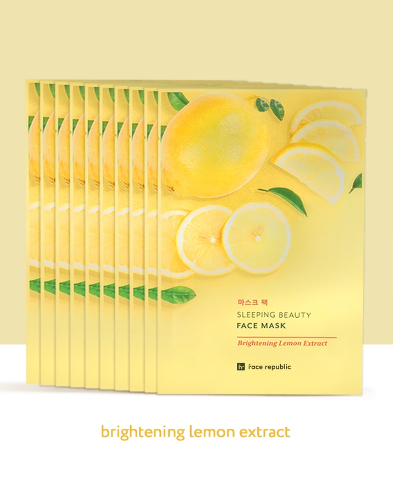 Face Republic Sleeping Beauty Face Mask Brightening Lemon Extract 23g (10 pcs)