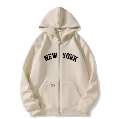 New York Printed Design Hoodie Jacket With Zipper Different Colors