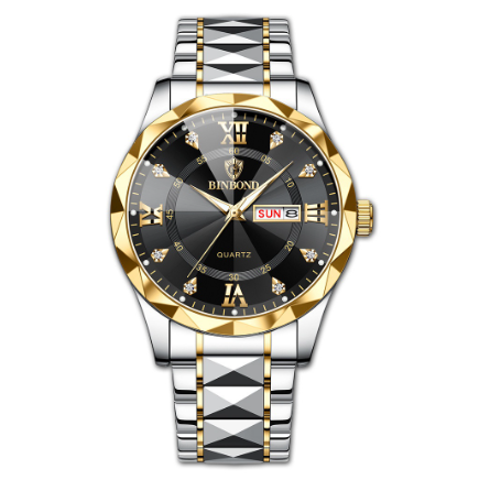 Original Men's Luxury Stainless Steel Waterproof Fashion Business Watch Luminous Dual Calendar Quartz Wrist Watch M7