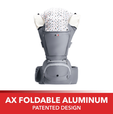 Bebear aX Foldable Aluminum Hip Seat Carrier (Space Gray)