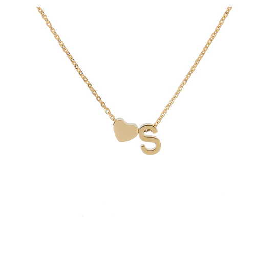 Maxzone Fashion Tiny Heart Initial Letter Necklaces For Women Stainless Steel Gold Silver Color Choker Pendant Necklace Boho Jewelry S