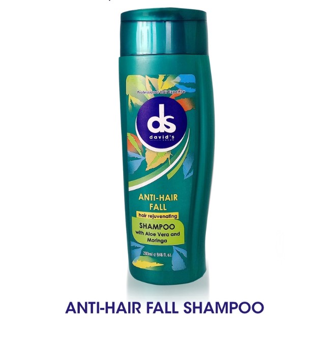 Davids Salon Anti-Fall Shampoo with Aloe Vera and Moringa Green