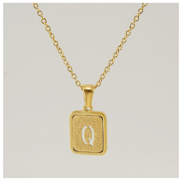 Fashionable 18K Stainless Steel Hollowed Out 26 Capital Letters Necklace for Womens Titanium Steel Letter Pendant Collarbone Chain Q