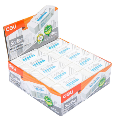 Deli 110 Scribe Eraser 30pcs/box (1BOX) [7535H00110P30]