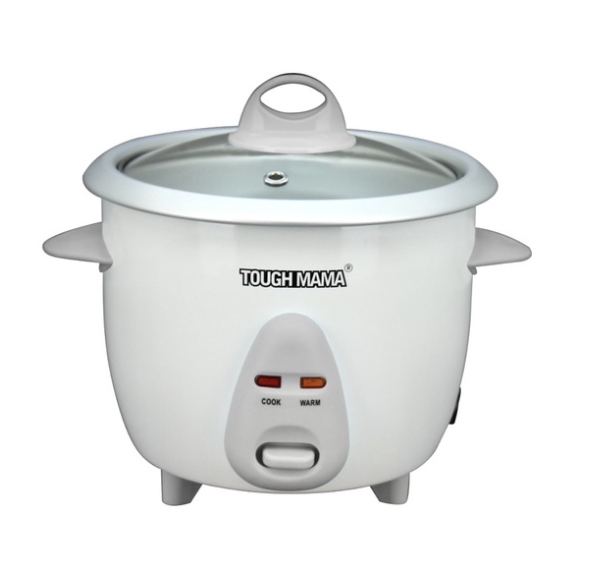 Tough Mama NRC-6M WHITE/GRAY 0.6L 3-Cup Drum Rice Cooker Minimalist Cooker Trendy Design Space Saver