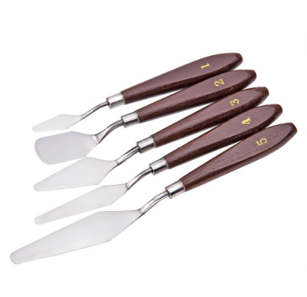 SeamiArt 5 Pcs. Stainless Steel Oil Painting Scraper Oil Painting Knife Picking Knife