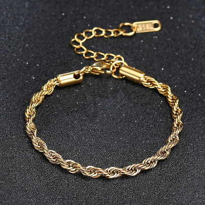 Stainless Steel Jewelry Twisty Rope Chain Bracelet