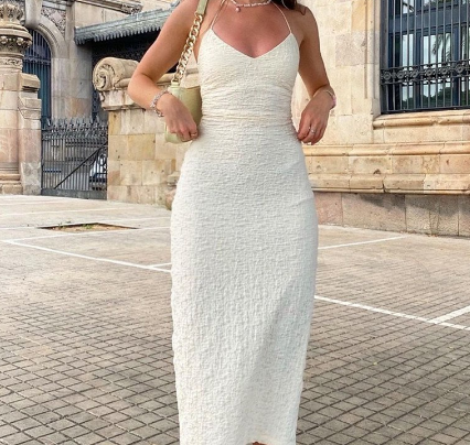 Sexy Halter Backless Slit Sleeveless Party Dress