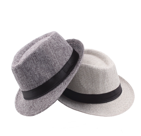Linen Top Hat Jazz Hat Outdoor Sun Protection And Sunshade Cap Rolled Brim Cap