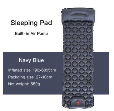 Outdoor Sleeping Pad Camping Sleeping Bag Inflatable bed Mattress with Pillow Travel Mat Folding