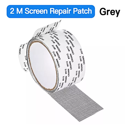 Screen Repair Tape Window Door Black Adhesive Sticker Mesh Roll Patch Tape (2m)