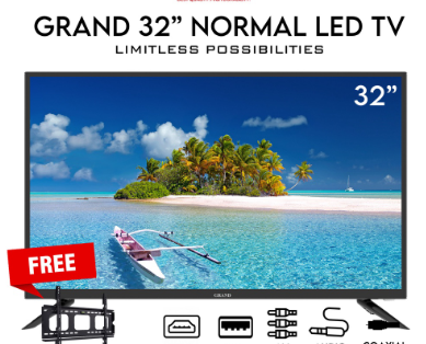 Grand 32" Normal LED TV with 2 HDMI/ 2 AV IN/ 2 USB Port