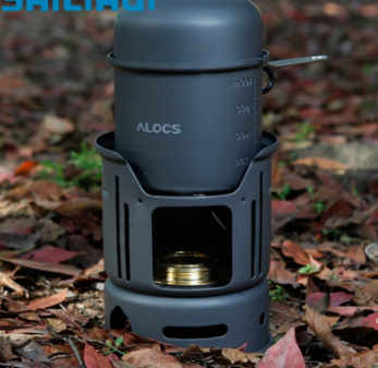 Alocs Outdoor Camping Portable Cooking Set Cookware (7pcs) 1-2 Person CW-C01 Alcohol Stove Picnic Pots Pan