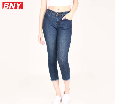 BNY Ladies Skinny Ankle Cut Stretch Denim With Raw Edge At Hem 261A