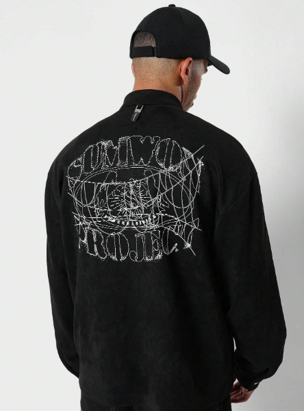 SUMWON Zip Through Jacket With Back Embroidery