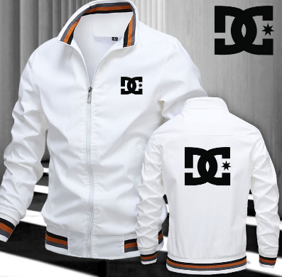 Dcshoecousa DC Logo Printed Men's Zipper Jacket High Quality Windbreaker Windproof Waterproof Outdoor Sports Casual