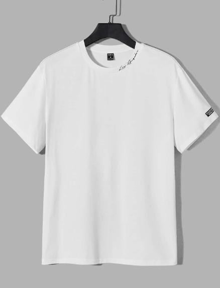 Manfinity Homme Men T-Shirts Fit Mock Neck Short Sleeve Slogan Tee Casual Fashion Men Clothes Summer