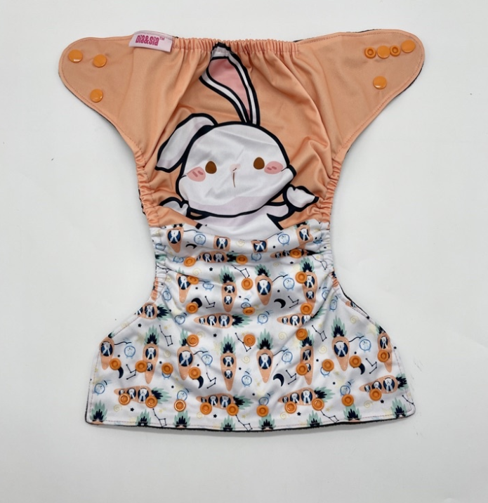 Bamboo Charcoal Cloth Diaper with Bamboo Charcoal Inserts and Double Leg Gusset D10