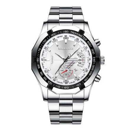 Original Luxury Fashion Golden Men's Watch Calendar Luminous Stainless Steel Watch 007