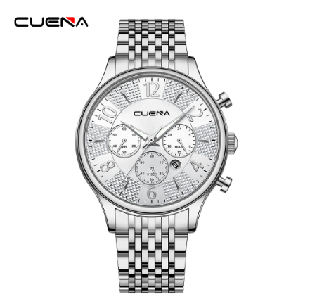 New CUENA Original Men's Watches Fashion Brand Casual Business Stainless Steel Waterproof Quartz Analog 6078 M6