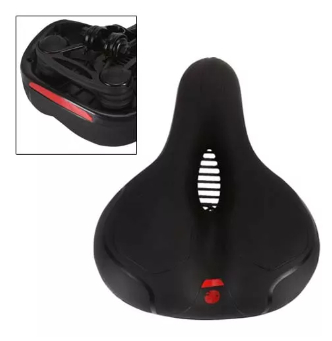 New Bicycle Seat Multipurpose Bike Sitting Soft Gel Leather Cover Waterproof Cycling Saddle Chair Pad with Light Reflector