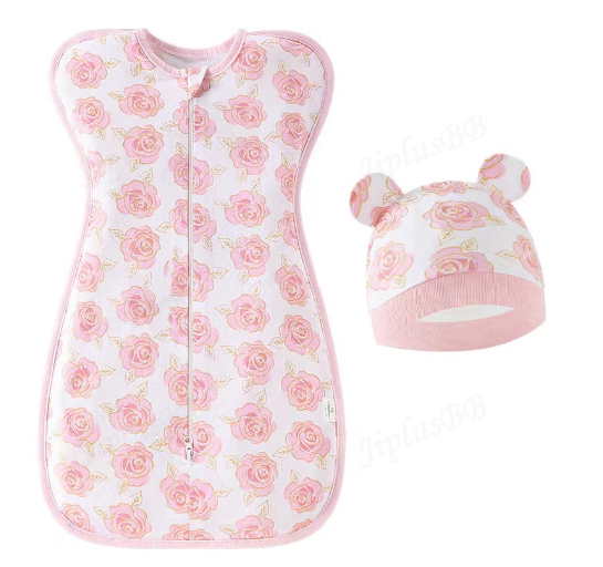 Newborn Swaddle Baby Muslin SW Blanket Hat Set Swaddle Bedding Wrap Blanket Baby Swaddling B18