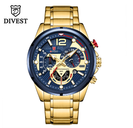 Original Brand DIVEST Men's Watches Top Luxury Fashion Sport Quartz Casual Chronograph Date Waterproof Men Watch 9039 M7