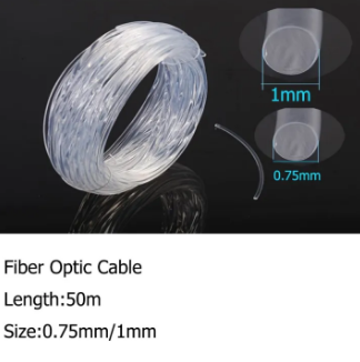 X CRAFT HOME 50mx0.75mm/1.0mm Home Decoration Clear Plastic Fiber Optic Cable PMMA End Glow Led Light