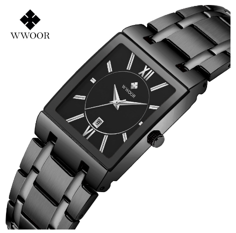 Wwoor Men Watches Waterproof Quartz Gold Watch Stainless Steel Strap Wristwatch Business 8858 008