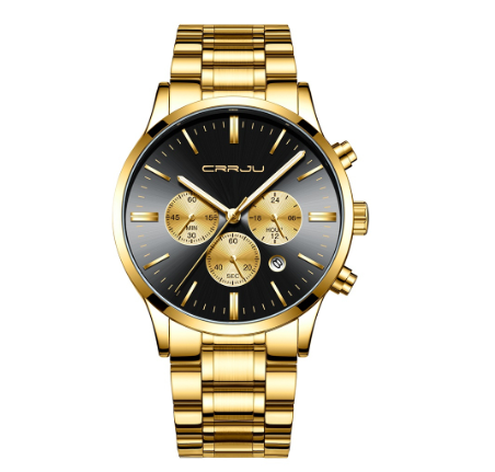 CRRJU New Men Watches Luxury Brand Stainless Steel Quartz Waterproof 2160 XS M5